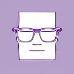 large square purple-frame glasses image